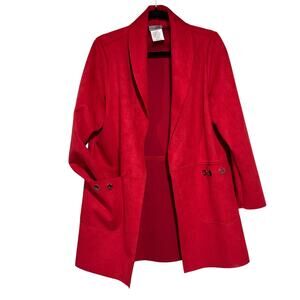 Michael Phillips Zoe Red Women's Open Front‎ Blazer Jacket Size Medium Oversized